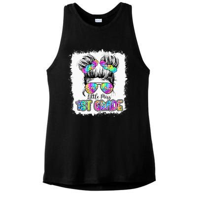 Little Miss First Grade Girls 1st Grade Girl Back To School Ladies PosiCharge Tri-Blend Wicking Tank