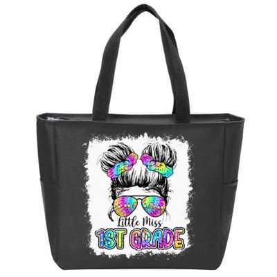 Little Miss First Grade Girls 1st Grade Girl Back To School Zip Tote Bag