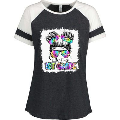 Little Miss First Grade Girls 1st Grade Girl Back To School Enza Ladies Jersey Colorblock Tee