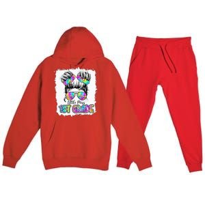 Little Miss First Grade Girls 1st Grade Girl Back To School Premium Hooded Sweatsuit Set