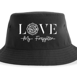 Love My Firefighter Wife Girlfriend Gift Sustainable Bucket Hat