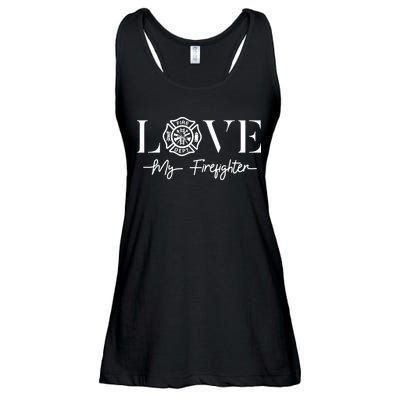 Love My Firefighter Wife Girlfriend Gift Ladies Essential Flowy Tank