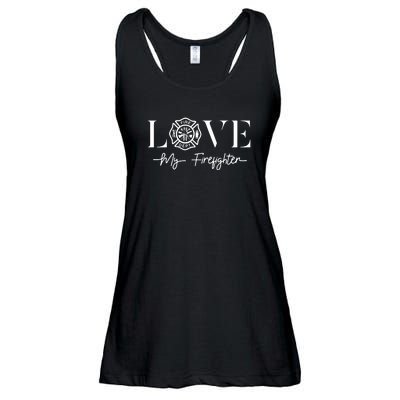 Love My Firefighter Wife Girlfriend Gift Ladies Essential Flowy Tank