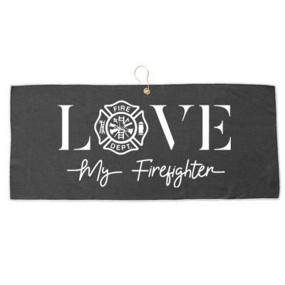 Love My Firefighter Wife Girlfriend Gift Large Microfiber Waffle Golf Towel