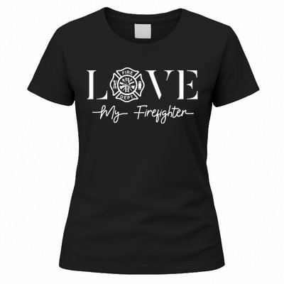 Love My Firefighter Wife Girlfriend Gift Women's T-Shirt