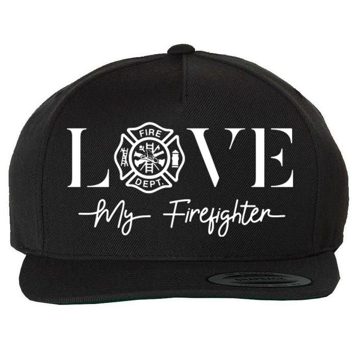 Love My Firefighter Wife Girlfriend Gift Wool Snapback Cap