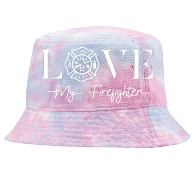 Love My Firefighter Wife Girlfriend Gift Tie-Dyed Bucket Hat