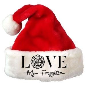 Love My Firefighter Wife Girlfriend Gift Premium Christmas Santa Hat