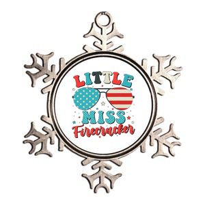 Little Miss Firecracker 4th Of July Metallic Star Ornament