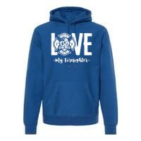 Love My Firefighter Fire Wife Friend Couple Pun Gift Premium Hoodie