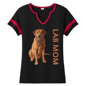 Lab Mom Fox Red Labrador Retriever Gift For Dog Lover Ladies Halftime Notch Neck Tee