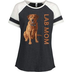 Lab Mom Fox Red Labrador Retriever Gift For Dog Lover Enza Ladies Jersey Colorblock Tee