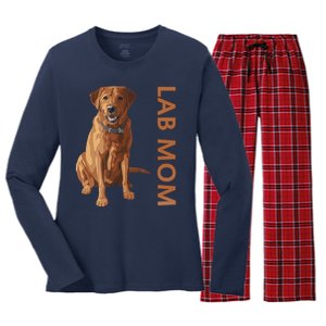 Lab Mom Fox Red Labrador Retriever Gift For Dog Lover Women's Long Sleeve Flannel Pajama Set 