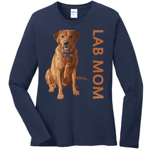 Lab Mom Fox Red Labrador Retriever Gift For Dog Lover Ladies Long Sleeve Shirt