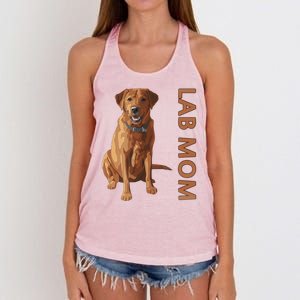 Lab Mom Fox Red Labrador Retriever Gift For Dog Lover Women's Knotted Racerback Tank