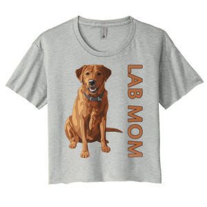 Lab Mom Fox Red Labrador Retriever Gift For Dog Lover Women's Crop Top Tee