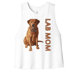 Lab Mom Fox Red Labrador Retriever Gift For Dog Lover Women's Racerback Cropped Tank