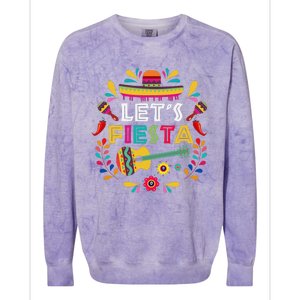 Lets Mexican Fiesta Cinco De Mayo Party Colourful Guitar Fun Colorblast Crewneck Sweatshirt