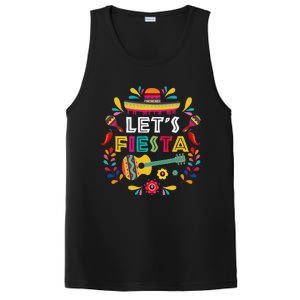 Lets Mexican Fiesta Cinco De Mayo Party Colourful Guitar Fun PosiCharge Competitor Tank