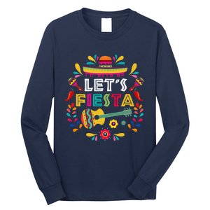 Lets Mexican Fiesta Cinco De Mayo Party Colourful Guitar Fun Long Sleeve Shirt