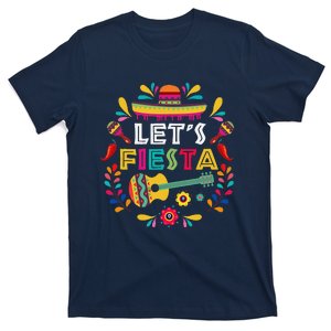 Lets Mexican Fiesta Cinco De Mayo Party Colourful Guitar Fun T-Shirt