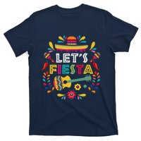 Lets Mexican Fiesta Cinco De Mayo Party Colourful Guitar Fun T-Shirt