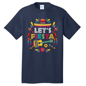 Lets Mexican Fiesta Cinco De Mayo Party Colourful Guitar Fun Tall T-Shirt