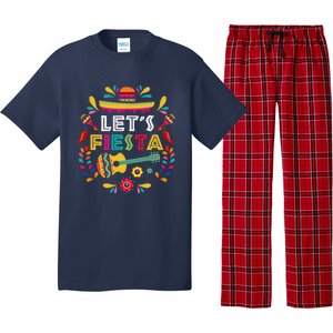 Lets Mexican Fiesta Cinco De Mayo Party Colourful Guitar Fun Pajama Set