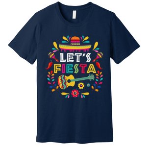 Lets Mexican Fiesta Cinco De Mayo Party Colourful Guitar Fun Premium T-Shirt