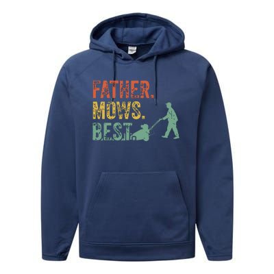 Lawn Mowing Father Day Mows Best Mower Gift Gardening Dad Performance Fleece Hoodie