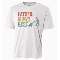 Lawn Mowing Father Day Mows Best Mower Gift Gardening Dad Cooling Performance Crew T-Shirt