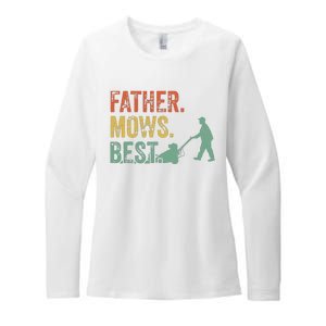 Lawn Mowing Father Day Mows Best Mower Gift Gardening Dad Womens CVC Long Sleeve Shirt