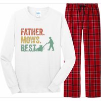 Lawn Mowing Father Day Mows Best Mower Gift Gardening Dad Long Sleeve Pajama Set