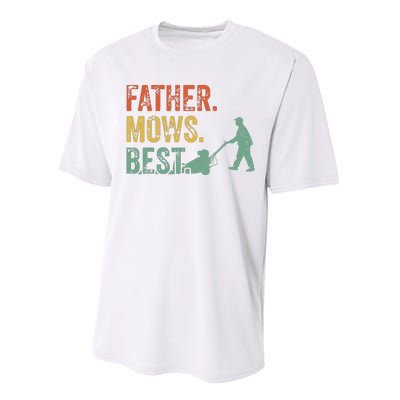 Lawn Mowing Father Day Mows Best Mower Gift Gardening Dad Performance Sprint T-Shirt