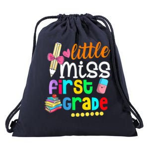 Little Miss First Grade Shirt Back To School 1st Grader Drawstring Bag