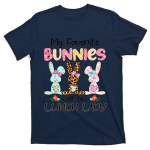 Leopard My Favorite Bunnies Call Me Lunch Lady Easter Day T-Shirt