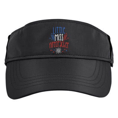 Little Miss Firecracker Funny 4th Of July Pride Girl Gift Adult Drive Performance Visor