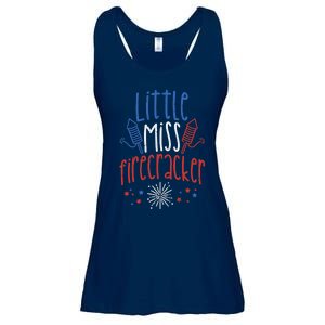 Little Miss Firecracker Funny 4th Of July Pride Girl Gift Ladies Essential Flowy Tank