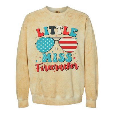 Little Miss Firecracker 4th of July Colorblast Crewneck Sweatshirt