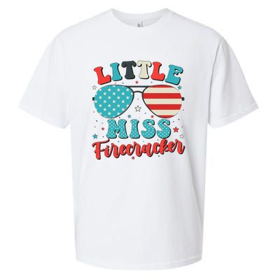 Little Miss Firecracker 4th of July Sueded Cloud Jersey T-Shirt