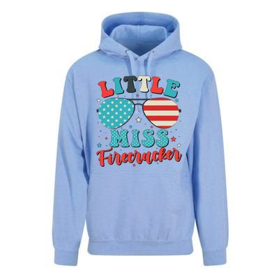 Little Miss Firecracker 4th of July Unisex Surf Hoodie