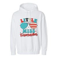 Little Miss Firecracker 4th of July Garment-Dyed Fleece Hoodie