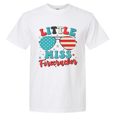 Little Miss Firecracker 4th of July Garment-Dyed Heavyweight T-Shirt