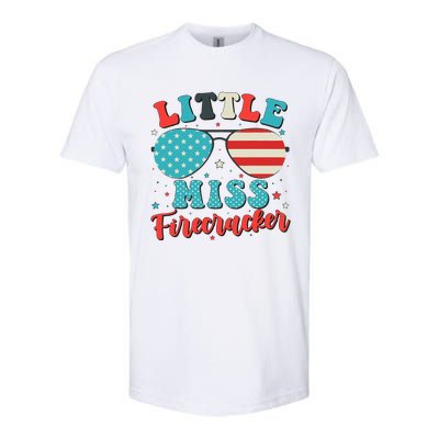 Little Miss Firecracker 4th of July Softstyle CVC T-Shirt