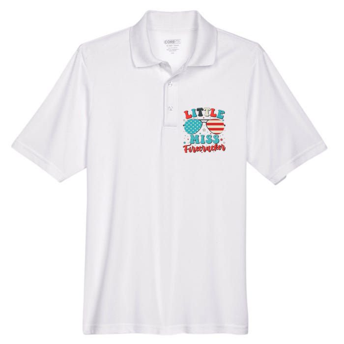 Little Miss Firecracker 4th of July Men's Origin Performance Pique Polo