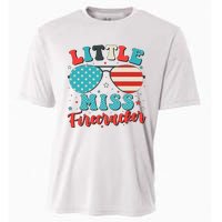 Little Miss Firecracker 4th of July Cooling Performance Crew T-Shirt