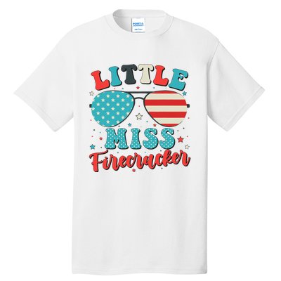 Little Miss Firecracker 4th of July Tall T-Shirt