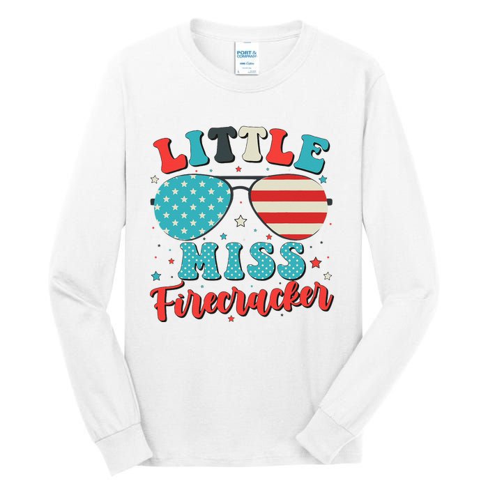 Little Miss Firecracker 4th of July Tall Long Sleeve T-Shirt