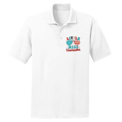 Little Miss Firecracker 4th of July PosiCharge RacerMesh Polo