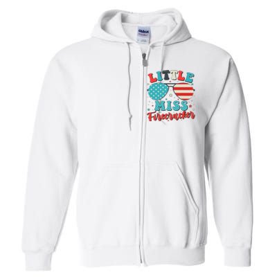 Little Miss Firecracker 4th of July Full Zip Hoodie